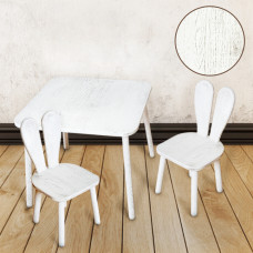 Комплект ARINWOOD Зайчик Дуб-прованс 3 пр (столик 600×600 + 2 стільчика) 04-025DD+1