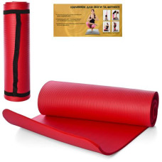 Йогамат MS 2608-27-R (10шт) NBR,розмір183-61см,товщ10мм,червоний,кул,61-16см