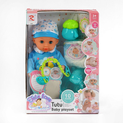 Пупс 9562 "Tutu Baby playset", музичний чіп, характерні звуки та фрази, заплющує очі, аксесуари, в коробці