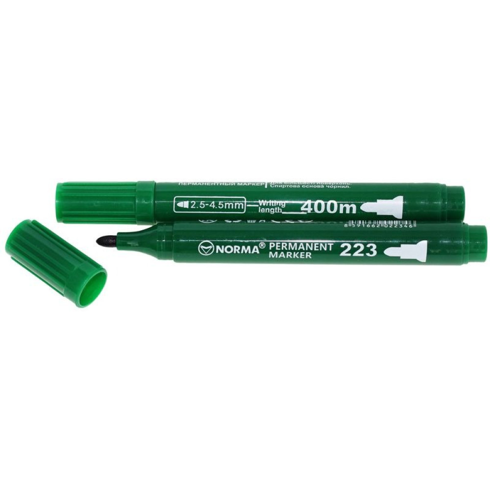 маркер перман., 2,5-4,5мм, кругл., 400 метрів, зелен., 223-04N, NORMA