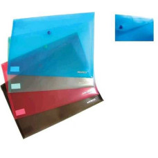 папка з кнопкою прозор., А4, 120мкн PP, кол. в ас-ті, 4-208 4OFFICE