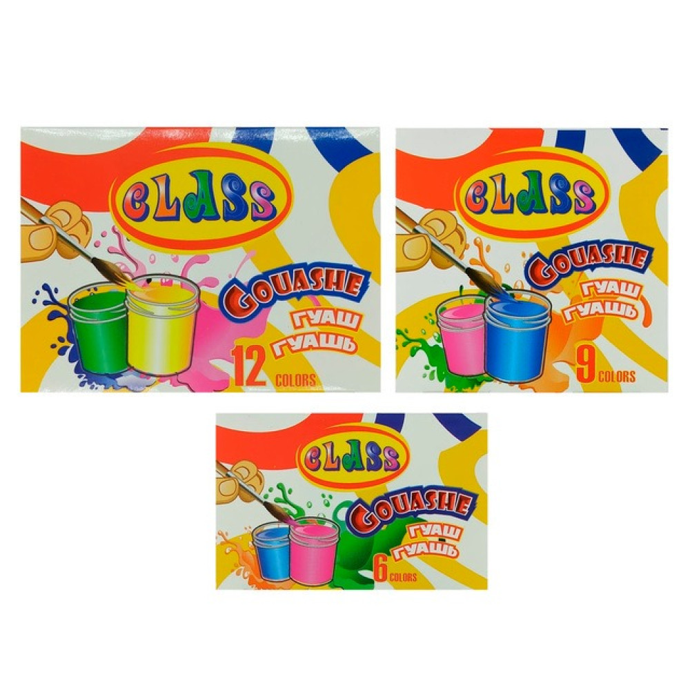 Фарби гуашеві 6кол.,60 мл., 7617,CLASS