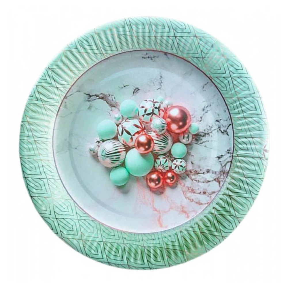 Тарілка велика «Намистінки на м'ятному»,10шт