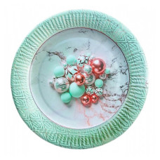 Тарілка велика «Намистінки на м'ятному»,10шт