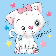 Набір для розпису "Біленька киця" 30×30 см 15502-AC