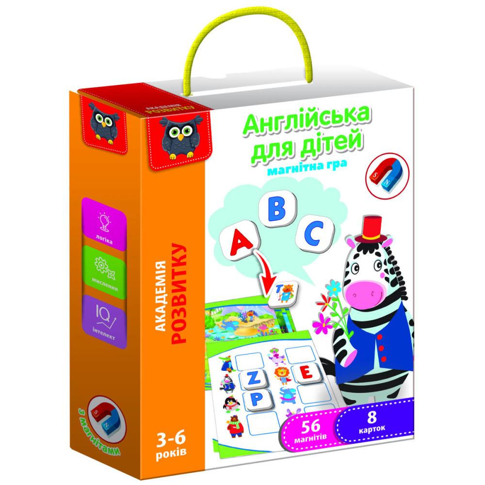 Гра розвиваюча Vladi Toys магнітна. Англійська для дітей VT5411-09 (укр)