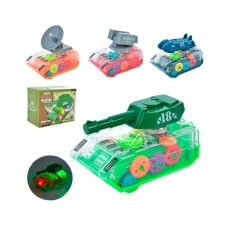 Танк SR878-13 (60шт) інерц, 12см, шестерні, світло, рухливі деталі, 4 види, на бат(табл), в кор-ці, 13-10,5-7,5см