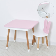 Комплект ARINWOOD Метелик Box Рожево-білий (столик з ящиком + стілець) 05-025R-BOX