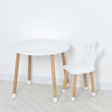 Комплект ARINWOOD Принцеса Круглий стіл 600 мм Білий  (столик + стілець) 06-025W-ROUND