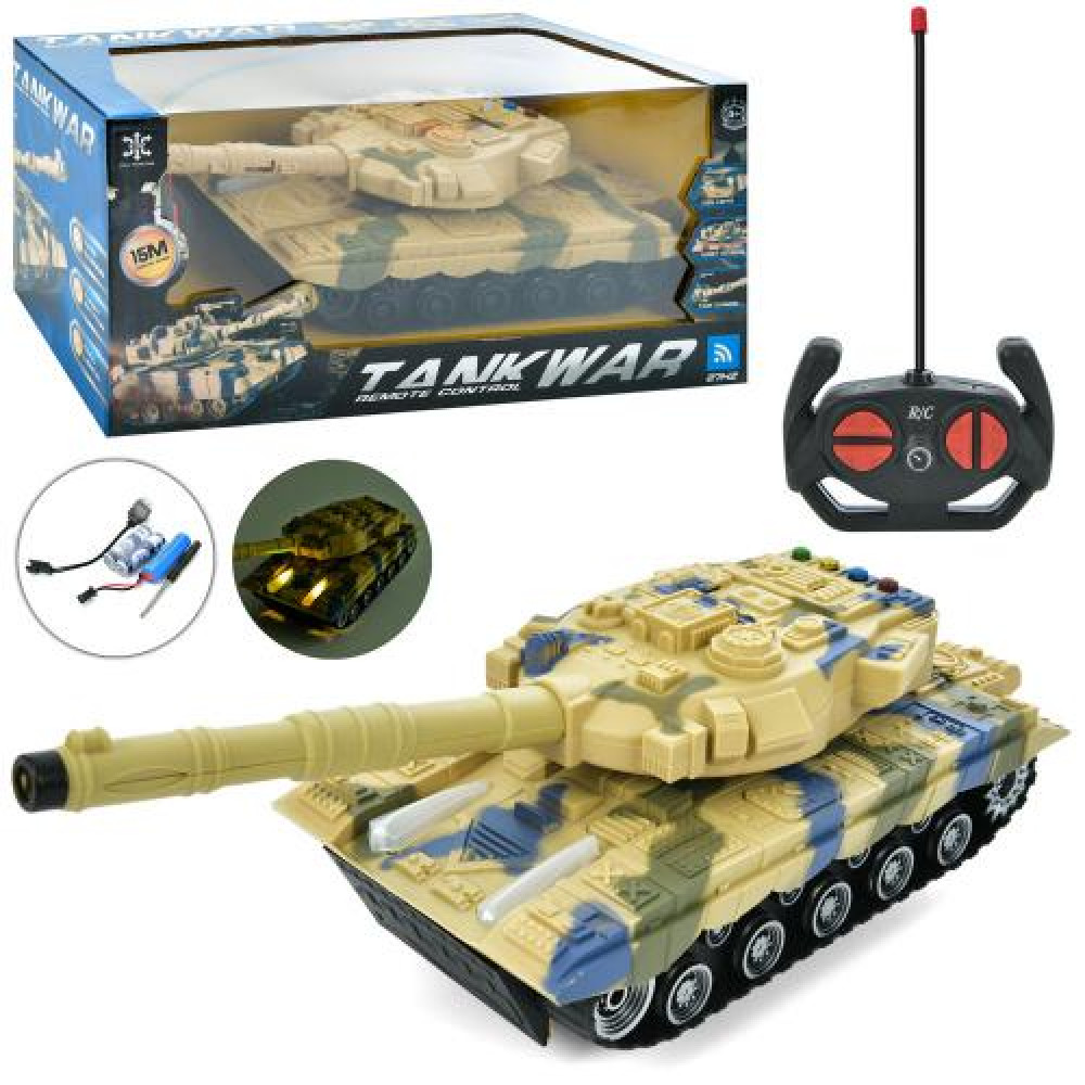 Танк 567-36 (18шт) 31см, р/к, акум, USB зарядка, світло, 2 кольори, в кор-ці, 33-15-13см