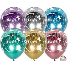 Куля Арт-Show 12' "Янголи, ялинки" хром ( 5 ст) ( 50шт)