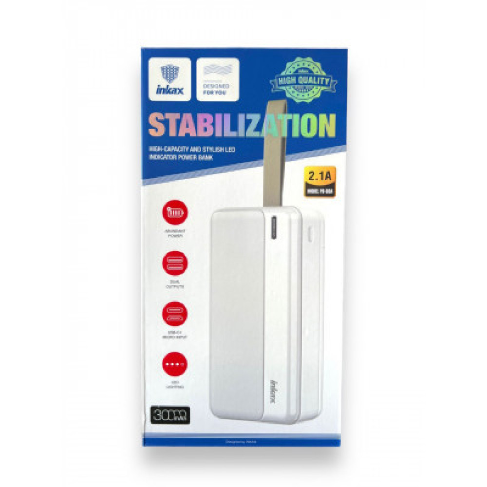 Порт. ак.- повербанк Power Bank INKAX PB-03A на 30000mAh (2,1A) (2 виходи)
