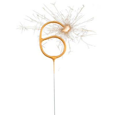 Бенгальські вогні "Цифра 6" золотий 03216