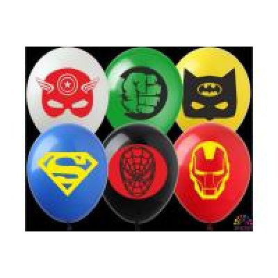 Латексна кулька Арт-Show 12' "Супергерої" ( 1ст. 5 кольорів) ( 100 шт)