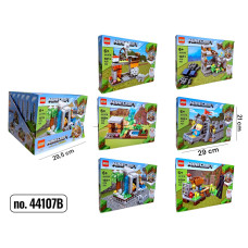 Конструктор майнкрафт 161-167 деталей  в блоке 6 штук №44107B