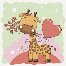 Набір для розпису "Жирафик з квітами" 30×30 см 15531-AC