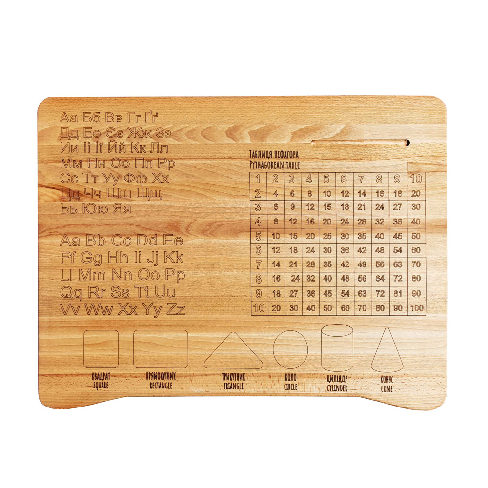 Комплект парта ARINWOOD Совеня Upgrade Бук парта та стілець регульовані Гравіювання 04-031