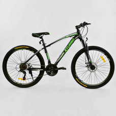 Велосипед Спортивний CORSO X-Turbo 26" дюймів 0015 - 8099 BLACK-GREEN, рама метал 17``, 21 швидкість