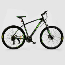 Велосипед Спортивний CORSO ATLANTIS 27,5" дюйма, JYT 008 - 7357, BLACK-GREEN, рама алюмінієва 19'', 24 швидкості
