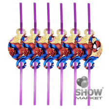 Трубочки для коктейлю "Людина Павук" 8 шт 10-010