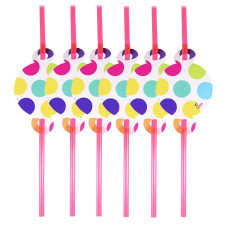 Трубочки для коктейлю "Горошок кольоровий" 8 шт 11-044