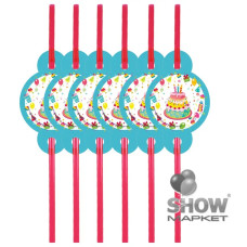Трубочки для коктейля "Тортик" (8 шт) 11-013