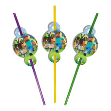 Трубочки для коктейля "Майнкрафт" (8 шт) 11-035