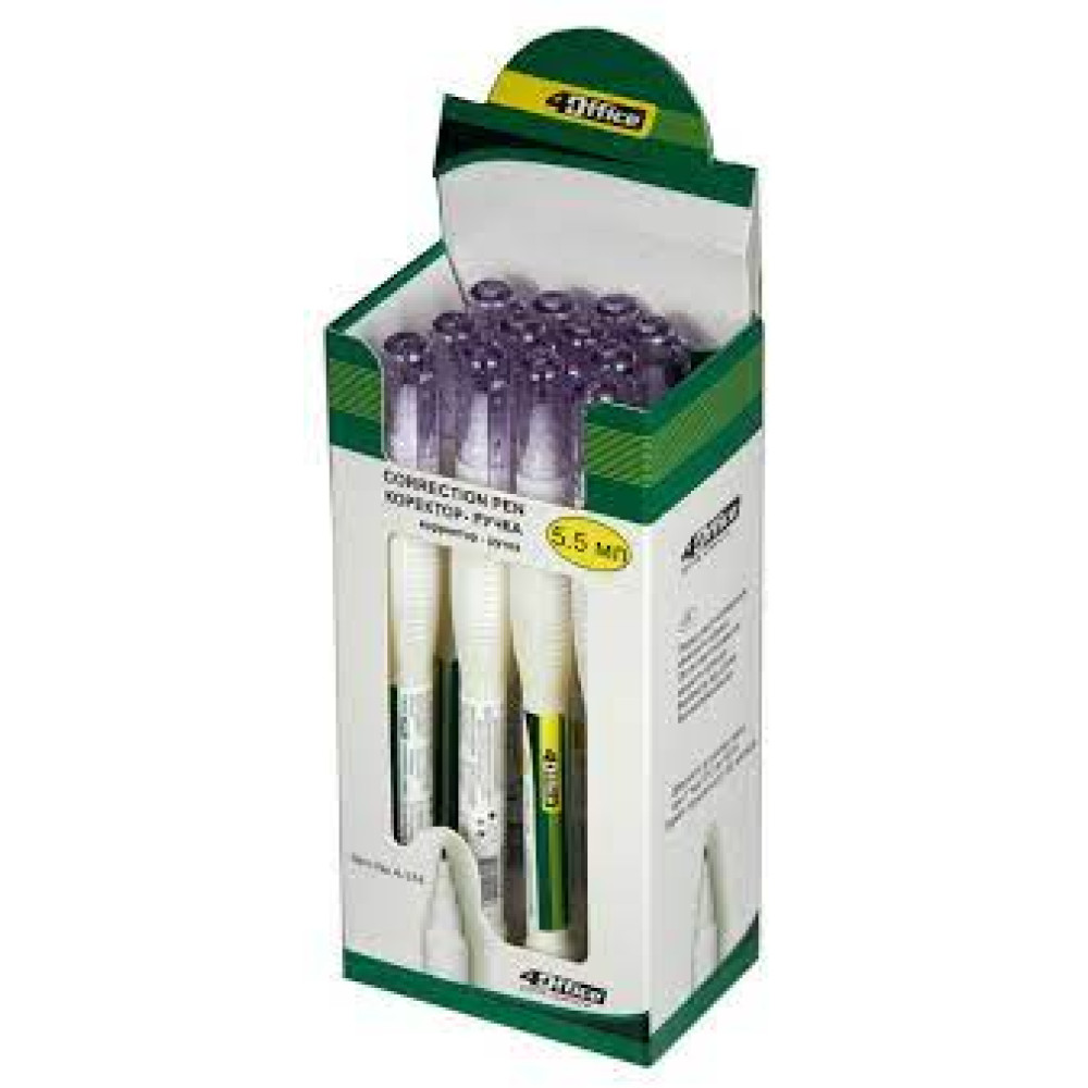 коректор-ручка, тонкий метал клапан.пиш.вузел, 5,5мл, 4-374 4OFFICE