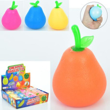 Іграшка MS 4052 (192шт) антистрес, груша, 8см, борошно, 4кольори, в пакеті, 12шт в дисплеї, 29-7-26см