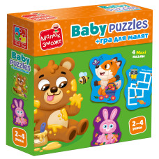 Гра розвиваюча Vladi Toys пазли картонні з грою. Лісові звірі. VT1722-26 (укр)