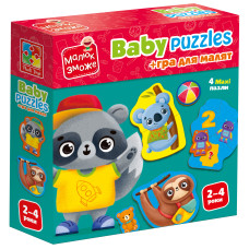 Гра розвиваюча Vladi Toys пазли картонні з грою. Тварини. Іграшки. VT1722-27 (укр)