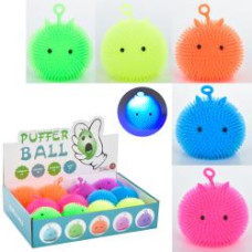 Їжачок MS 3576 (144шт) антистрес, 9-7см, свiтло, 6кольорiв 12 шт у дисплеї 31,5-21-7см