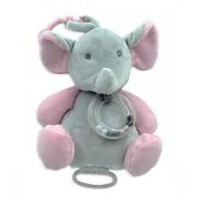 Підвіска музична Слоник рожевий 9007