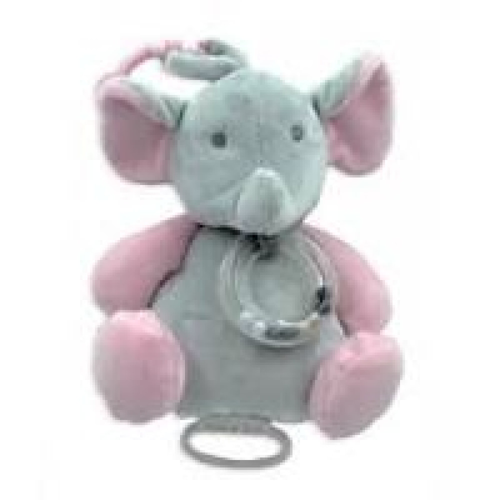 Підвіска музична Слоник рожевий 9007