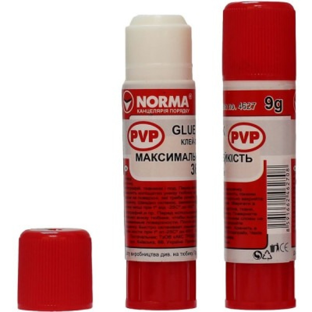 клей-олівець, 9г, PVP, 4627, NORMA
