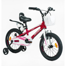 Велосипед 2-х колісний 16" "CORSO" TG-10258 "TAYGER" (1) алюмінієва рама, ручне гальмо, дод. колеса, дзвоник, пляшечка, зібран на 85%