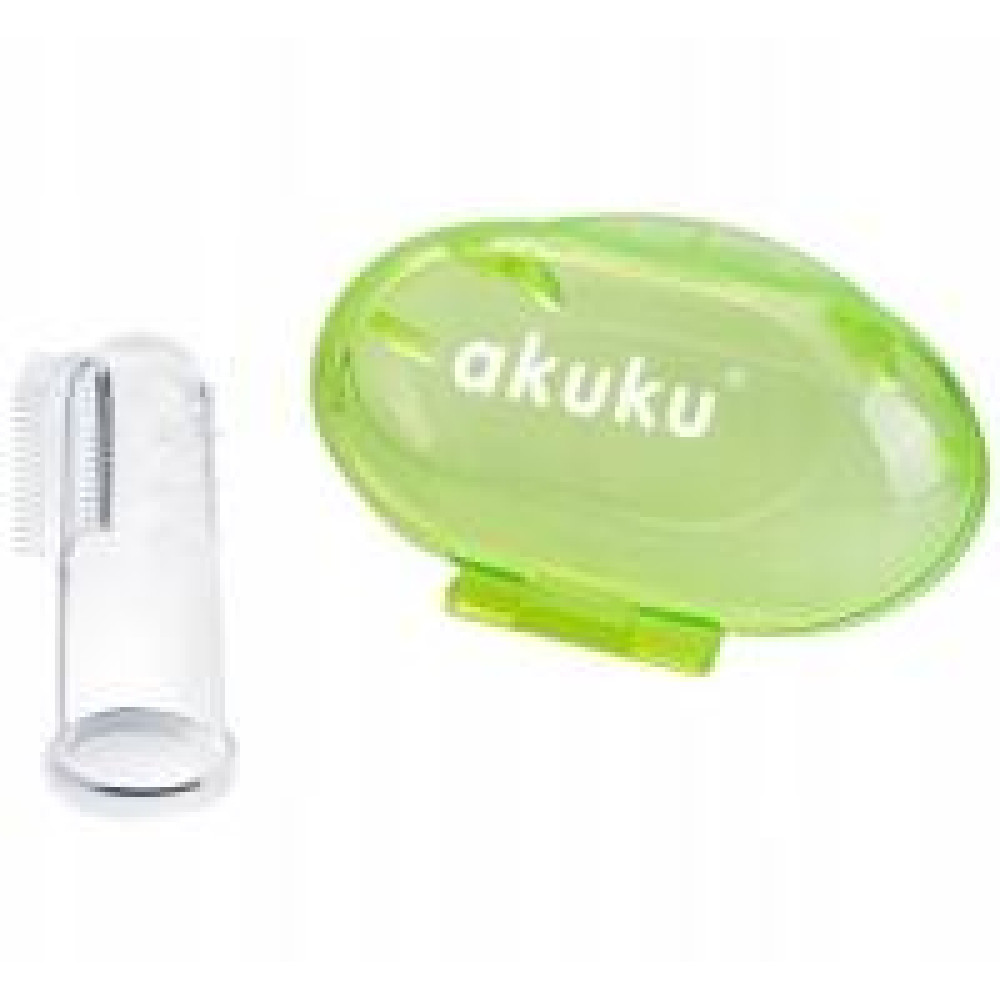 Щітка силіконова для зубів у футлярі зелена A0264