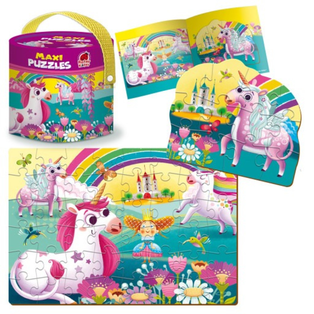 Maxi puzzles in tube 2in1 "Unicorns" RK1080-03