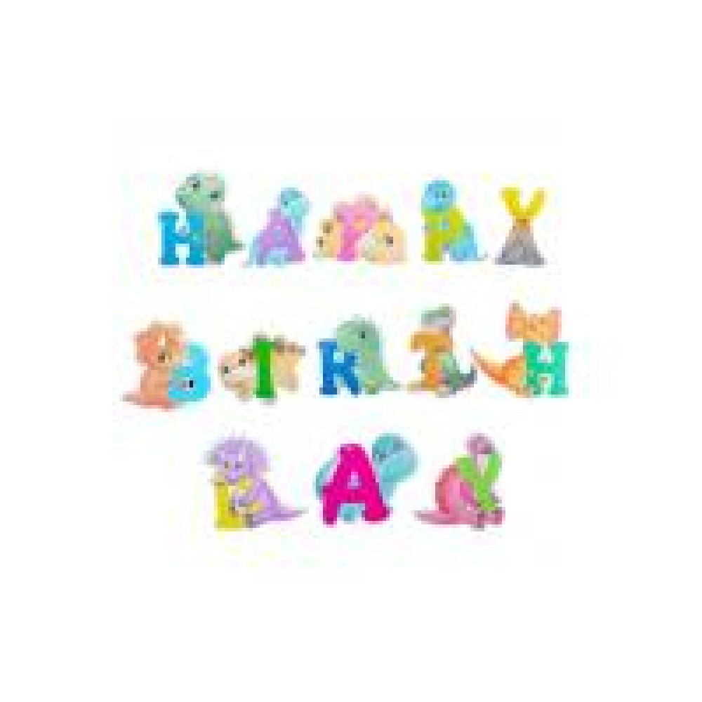 Вивіска Happy Birthday Динозаврики дитячий 11236B