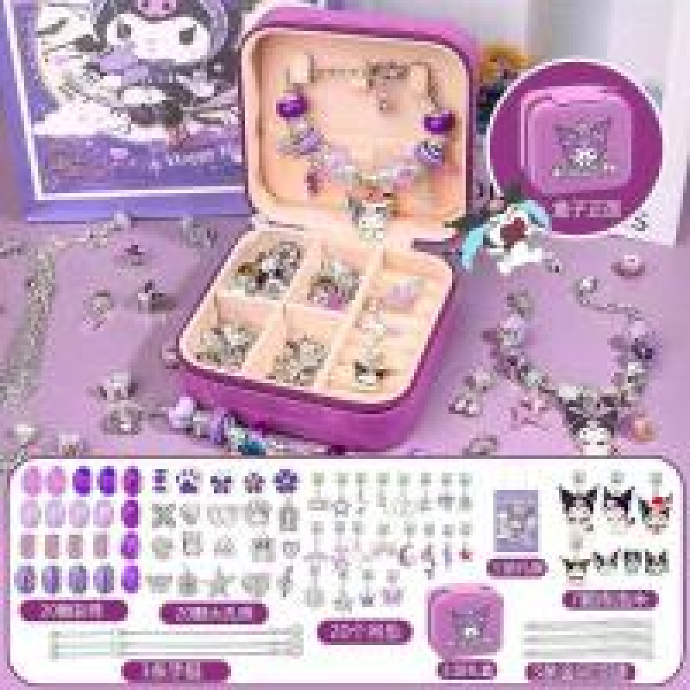 Набір для створення браслетів у коробці PANDORA футлярі фіолетовий