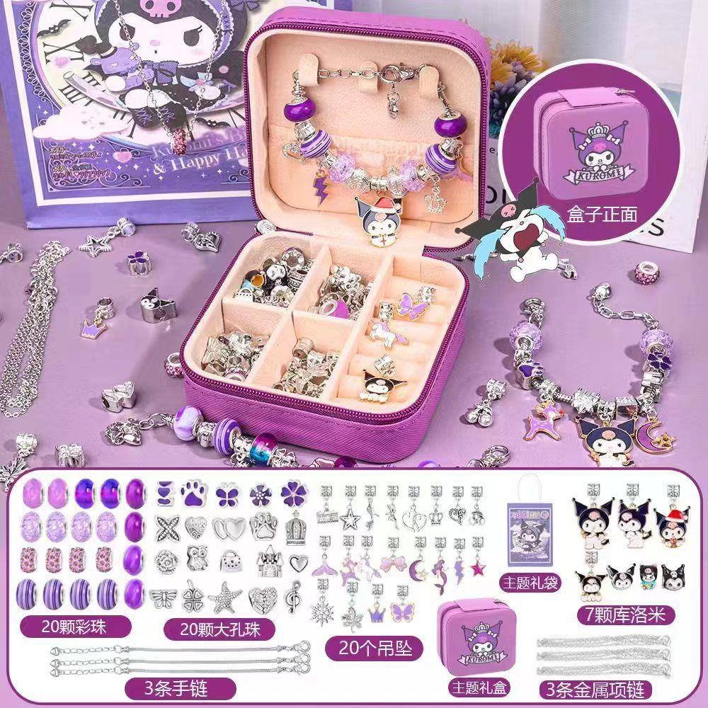 Набір для створення браслетів у коробці PANDORA футлярі фіолетовий