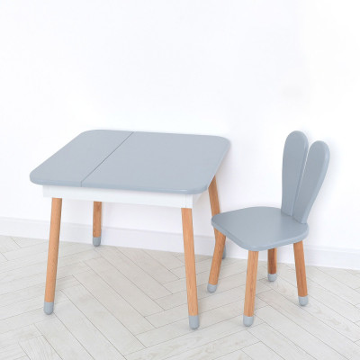 Комплект ARINWOOD Зайчик Desk з ящиком Сірий (столик + стілець) 4-025GREY-DESK