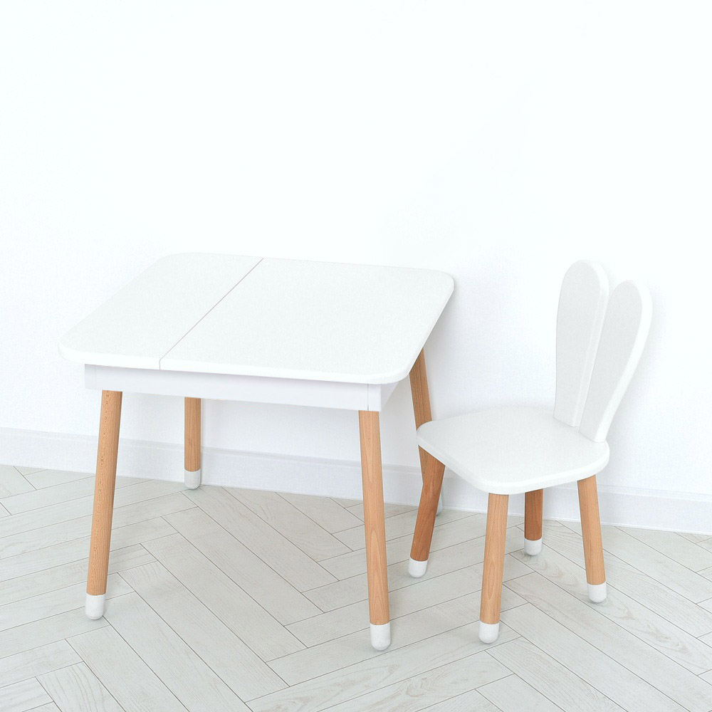 Комплект ARINWOOD Зайчик Desk з ящиком Білий (столик + стілець) 4-025W-DESK