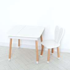 Комплект ARINWOOD Зайчик Desk з ящиком Білий (столик + стілець) 4-025W-DESK