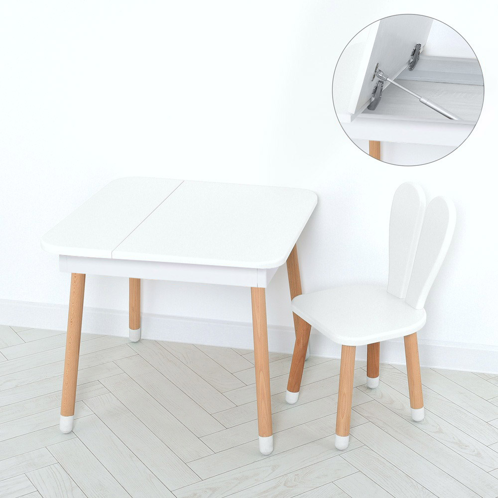 Комплект ARINWOOD Зайчик Desk з ящиком Білий (столик + стілець) 4-025W-DESK