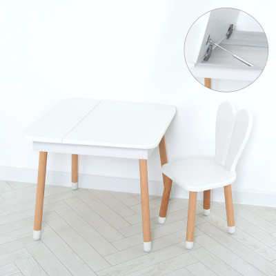 Комплект ARINWOOD Зайчик Desk з ящиком Білий (столик + стілець) 4-025W-DESK