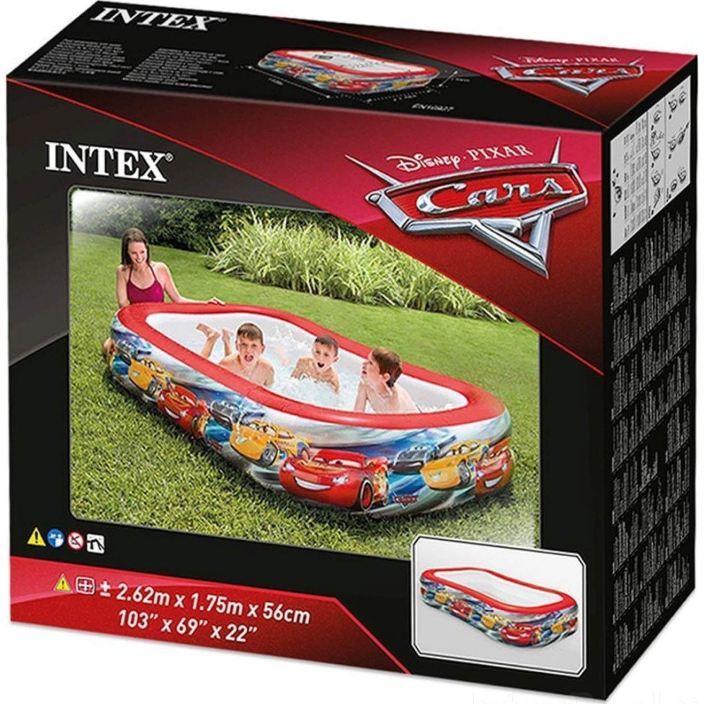 Басейн, дитячий, прямокутний, 57478  Дісней, Тачки, 2 повітряні камери, 2 клапана, 262-175-5 см
