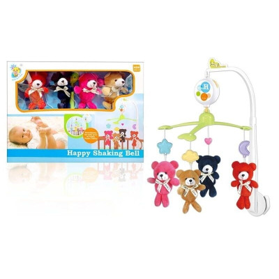 Карусель музична D 151 /D152/D153/D154 (36/2) 4 види, колискові мелодії, регулювання звуку, м’які іграшки, в коробці