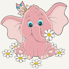 Набір для розпису "Рожеве слоненя" 30×30 см 15035-AC