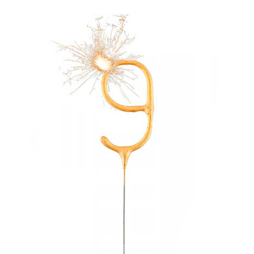 Бенгальські вогні "Цифра 9", золотий